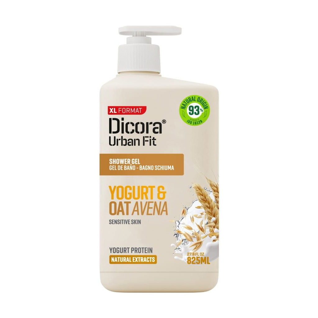 Крем для душу Dicora Urban Fit Протеїновий йогурт та овес, 825 мл